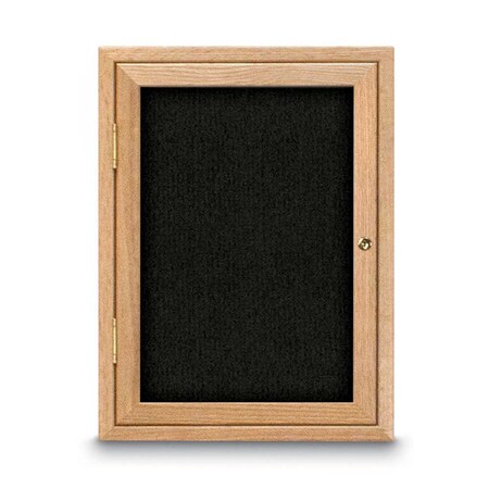 United Visual Products Sliding Door Indoor Enclosed Corkboard, 7 UV9028ACS-BLACK-COBACC
